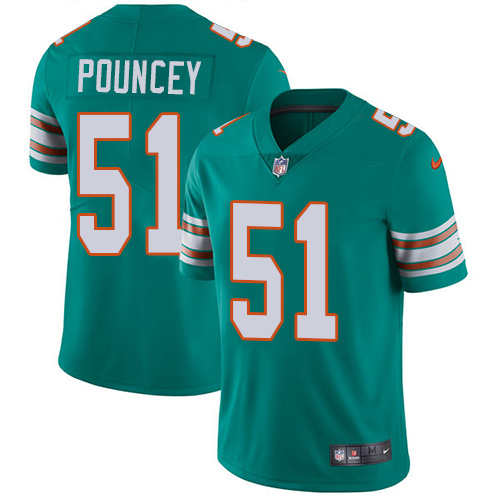 Nike Dolphins #51 Mike Pouncey Aqua Green Alternate Men's Stitched NFL Vapor Untouchable Limited Jersey