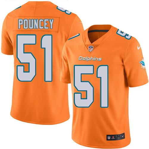 Nike Dolphins #51 Mike Pouncey Orange Men's Stitched NFL Limited Rush Jersey Nike Dolphins #51 Mike Pouncey Orange Men's Stitched NFL Limited Rush Jersey