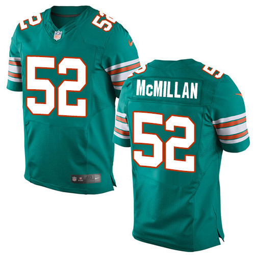 Nike Dolphins #52 Raekwon McMillan Aqua Green Alternate Men's Stitched NFL Elite Jersey