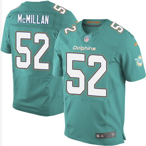 Nike Dolphins #52 Raekwon McMillan Aqua Green Team Color Men's Stitched NFL New Elite Jersey