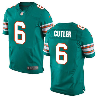 Nike Dolphins #6 Jay Cutler Aqua Green Alternate Men's Stitched NFL Elite Jersey