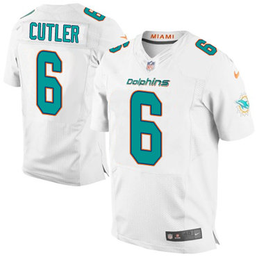 Nike Dolphins #6 Jay Cutler White Men's Stitched NFL New Elite Jersey