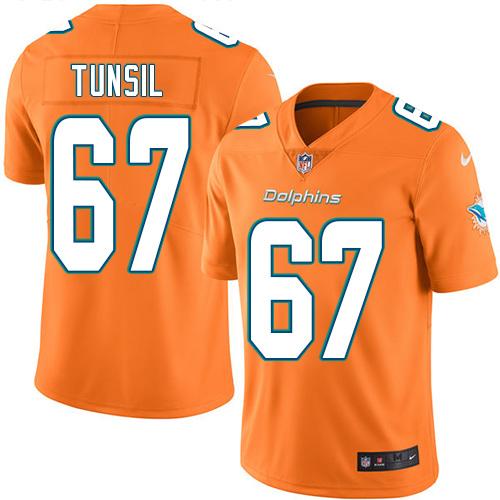 Nike Dolphins #67 Laremy Tunsil Orange Men's Stitched NFL Limited Rush Jersey