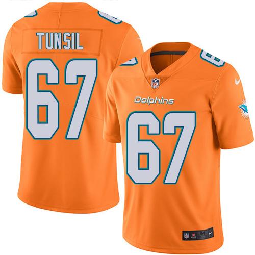 Nike Dolphins #67 Laremy Tunsil Orange Men's Stitched NFL Limited Rush Jersey Nike Dolphins #67 Laremy Tunsil Orange Men's Stitched NFL Limited Rush Jersey