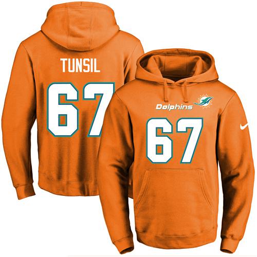 Nike Dolphins #67 Laremy Tunsil Orange Name & Number Pullover NFL Hoodie Nike Dolphins #67 Laremy Tunsil Orange Name & Number Pullover NFL Hoodie