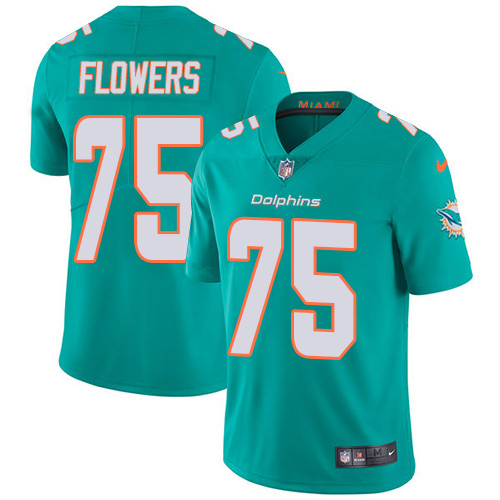 Nike Dolphins #75 Ereck Flowers Aqua Green Team Color Men's Stitched NFL Vapor Untouchable Limited Jersey Nike Dolphins #75 Ereck Flowers Aqua Green Team Color Men's Stitched NFL Vapor Untouchable Limited Jersey