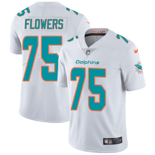 Nike Dolphins #75 Ereck Flowers White Men's Stitched NFL Vapor Untouchable Limited Jersey Nike Dolphins #75 Ereck Flowers White Men's Stitched NFL Vapor Untouchable Limited Jersey