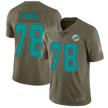 Nike Dolphins #78 Laremy Tunsil Olive Men's Stitched NFL Limited 2017 Salute to Service Jersey Nike Dolphins #78 Laremy Tunsil Olive Men's Stitched NFL Limited 2017 Salute to Service Jersey