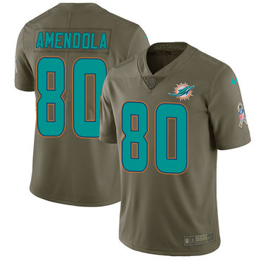 Nike Dolphins #80 Danny Amendola Olive Men's Stitched NFL Limited 2017 Salute To Service Jersey Nike Dolphins #80 Danny Amendola Olive Men's Stitched NFL Limited 2017 Salute To Service Jersey