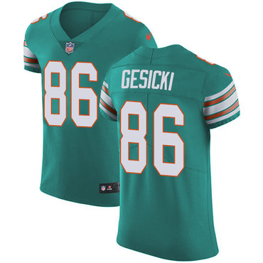 Nike Dolphins #86 Mike Gesicki Aqua Green Alternate Men's Stitched NFL Vapor Untouchable Elite Jersey Nike Dolphins #86 Mike Gesicki Aqua Green Alternate Men's Stitched NFL Vapor Untouchable Elite Jersey