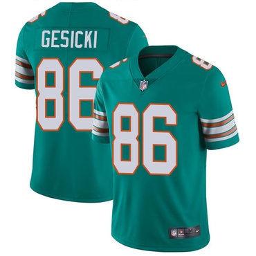 Nike Dolphins #86 Mike Gesicki Aqua Green Alternate Men's Stitched NFL Vapor Untouchable Limited Jersey Nike Dolphins #86 Mike Gesicki Aqua Green Alternate Men's Stitched NFL Vapor Untouchable Limited Jersey