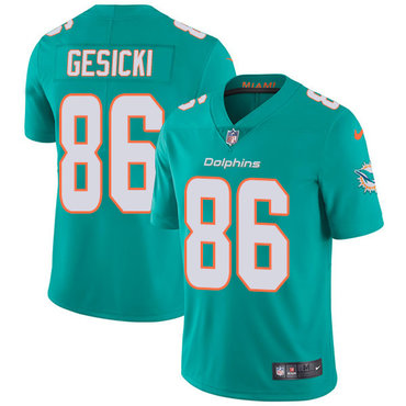 Nike Dolphins #86 Mike Gesicki Aqua Green Team Color Men's Stitched NFL Vapor Untouchable Limited Jersey Nike Dolphins #86 Mike Gesicki Aqua Green Team Color Men's Stitched NFL Vapor Untouchable Limited Jersey