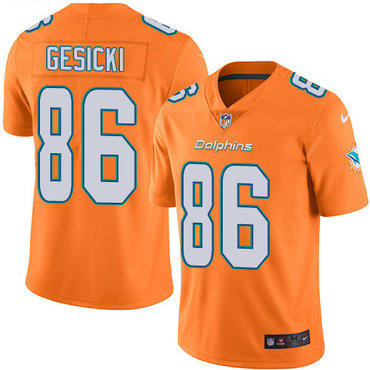 Nike Dolphins #86 Mike Gesicki Orange Men's Stitched NFL Limited Rush Jersey Nike Dolphins #86 Mike Gesicki Orange Men's Stitched NFL Limited Rush Jersey