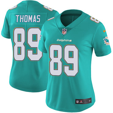 Nike Dolphins #89 Julius Thomas Aqua Green Team Color Women's Stitched NFL Vapor Untouchable Limited Jersey