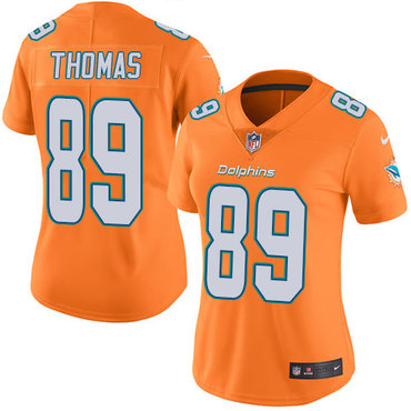 Nike Dolphins #89 Julius Thomas Orange Women's Stitched NFL Limited Rush Jersey