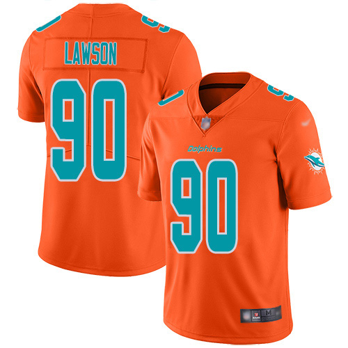 Nike Dolphins #90 Shaq Lawson Orange Men's Stitched NFL Limited Inverted Legend Jersey Nike Dolphins #90 Shaq Lawson Orange Men's Stitched NFL Limited Inverted Legend Jersey