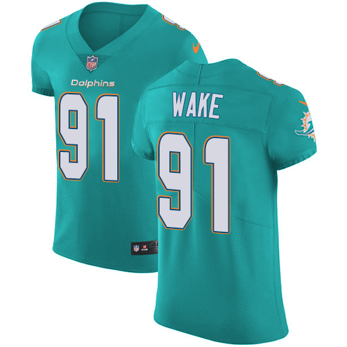 Nike Dolphins #91 Cameron Wake Aqua Green Team Color Men's Stitched NFL Vapor Untouchable Elite Jersey