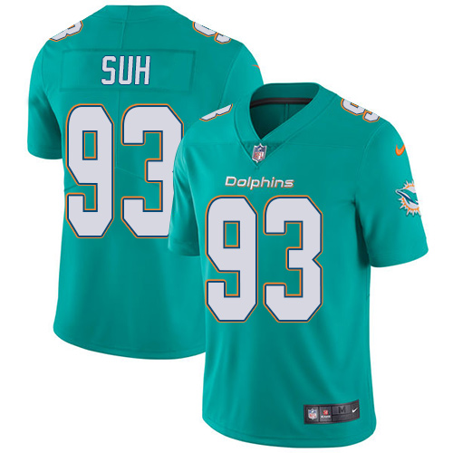 Nike Dolphins #93 Ndamukong Suh Aqua Green Team Color Men's Stitched NFL Vapor Untouchable Limited Jersey Nike Dolphins #93 Ndamukong Suh Aqua Green Team Color Men's Stitched NFL Vapor Untouchable Limited Jersey