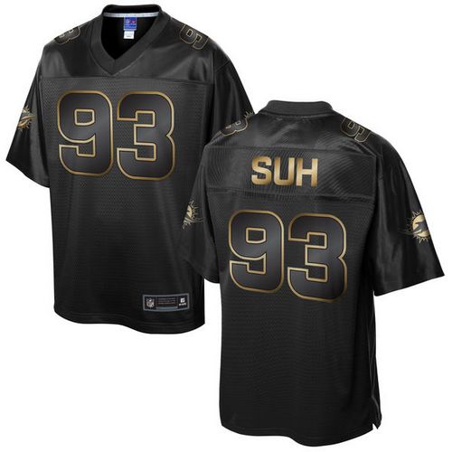 Nike Dolphins #93 Ndamukong Suh Pro Line Black Gold Collection Men's Stitched NFL Game Jersey Nike Dolphins #93 Ndamukong Suh Pro Line Black Gold Collection Men's Stitched NFL Game Jersey