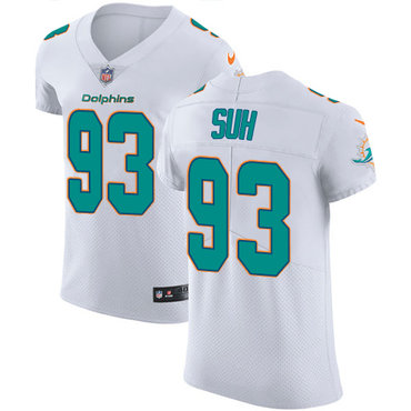 Nike Dolphins #93 Ndamukong Suh White Men's Stitched NFL Vapor Untouchable Elite Jersey Nike Dolphins #93 Ndamukong Suh White Men's Stitched NFL Vapor Untouchable Elite Jersey