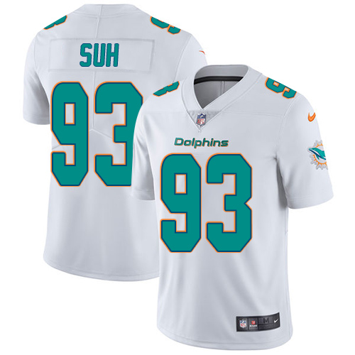 Nike Dolphins #93 Ndamukong Suh White Men's Stitched NFL Vapor Untouchable Limited Jersey Nike Dolphins #93 Ndamukong Suh White Men's Stitched NFL Vapor Untouchable Limited Jersey