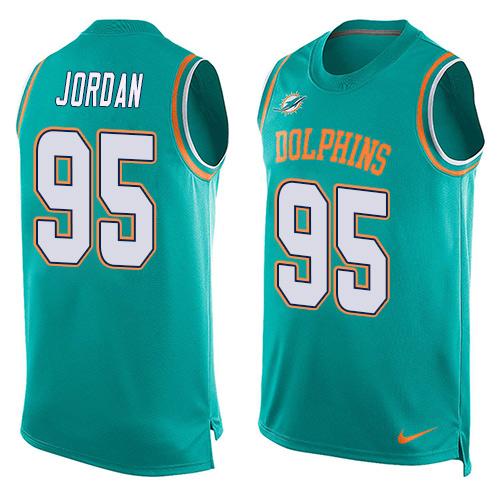 Nike Dolphins #95 Dion Jordan Aqua Green Team Color Men's Stitched NFL Limited Tank Top Jersey Nike Dolphins #95 Dion Jordan Aqua Green Team Color Men's Stitched NFL Limited Tank Top Jersey