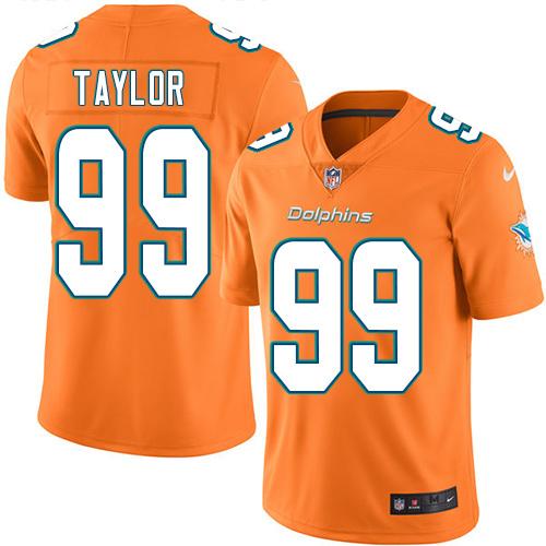 Nike Dolphins #99 Jason Taylor Orange Men's Stitched NFL Limited Rush Jersey