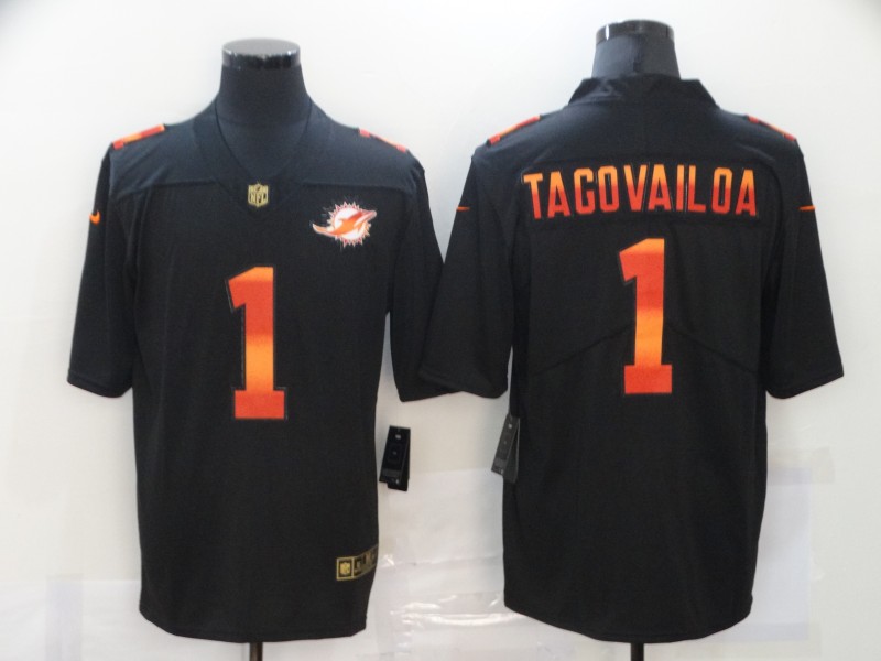 Nike Dolphins 1 Tua Tagovailoa Black Colorful Fashion Limited Jersey Nike Dolphins 1 Tua Tagovailoa Black Colorful Fashion Limited Jersey