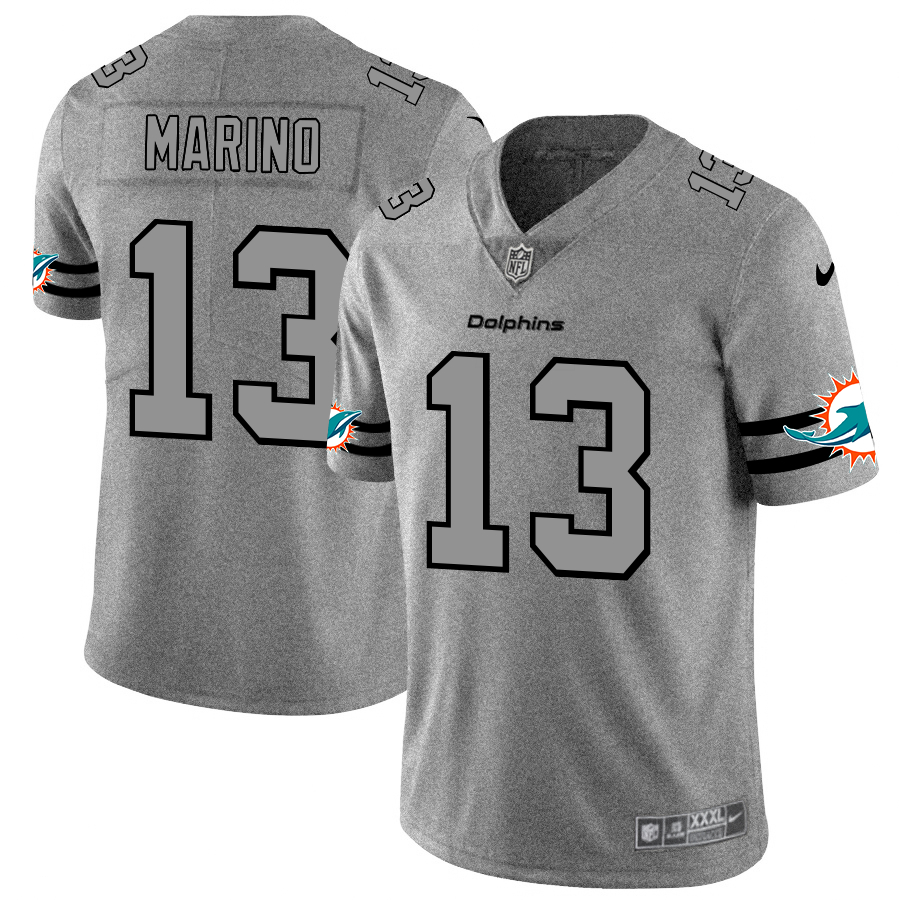 Nike Dolphins 13 Dan Marino 2019 Gray Gridiron Gray Vapor Untouchable Limited Jersey Nike Dolphins 13 Dan Marino 2019 Gray Gridiron Gray Vapor Untouchable Limited Jersey