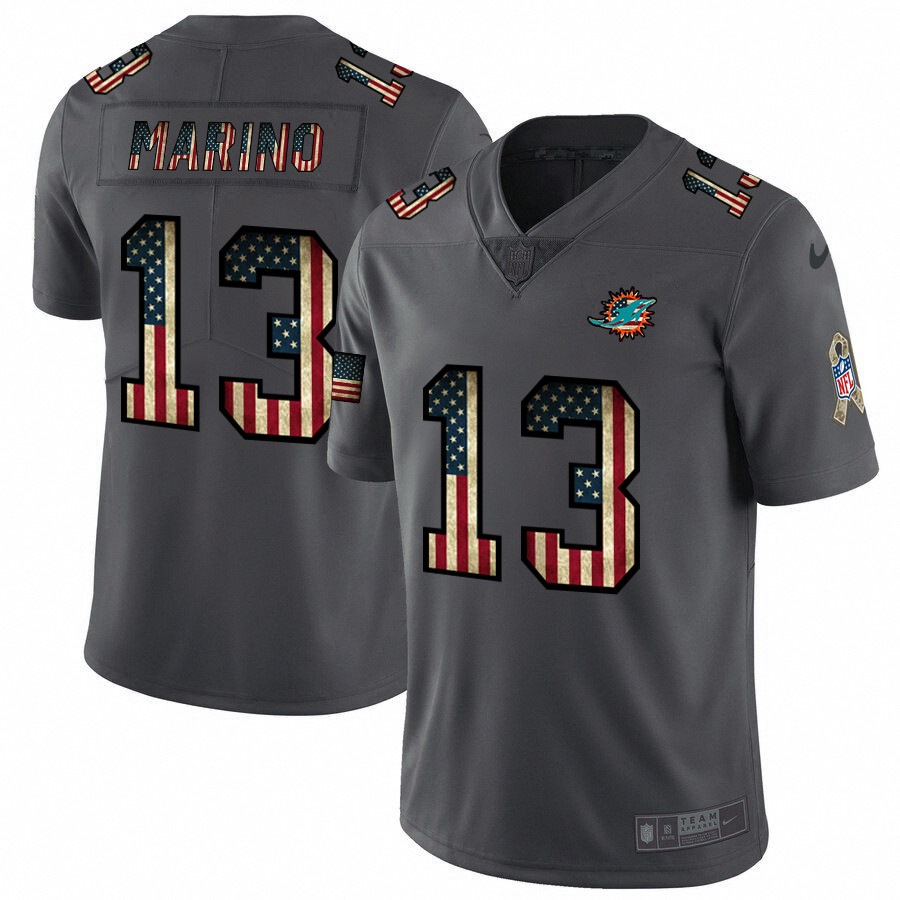 Nike Dolphins 13 Dan Marino 2019 Salute To Service USA Flag Fashion Limited Jersey Nike Dolphins 13 Dan Marino 2019 Salute To Service USA Flag Fashion Limited Jersey