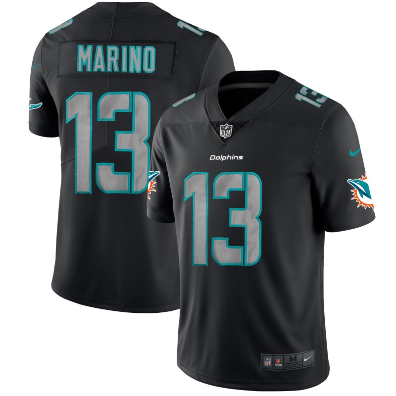 Nike Dolphins 13 Dan Marino Black Impact Rush Limited Jersey Nike Dolphins 13 Dan Marino Black Impact Rush Limited Jersey