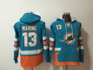 Nike Dolphins 13 Dan Marino Green All Stitched Hooded Sweatshirt Nike Dolphins 13 Dan Marino Green All Stitched Hooded Sweatshirt