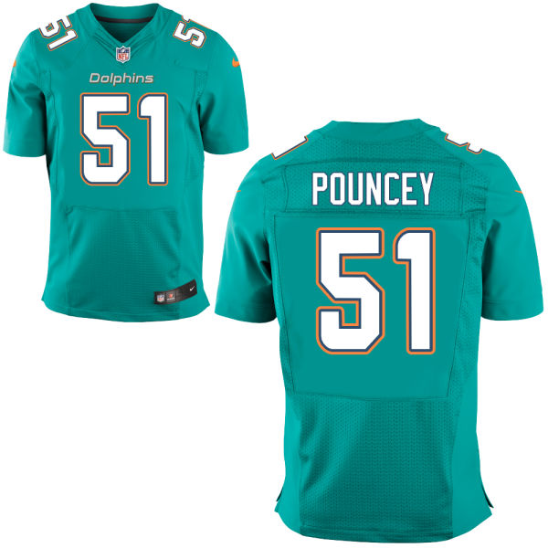 Nike Dolphins 51 Mike Pouncey Aqua Elite Jersey