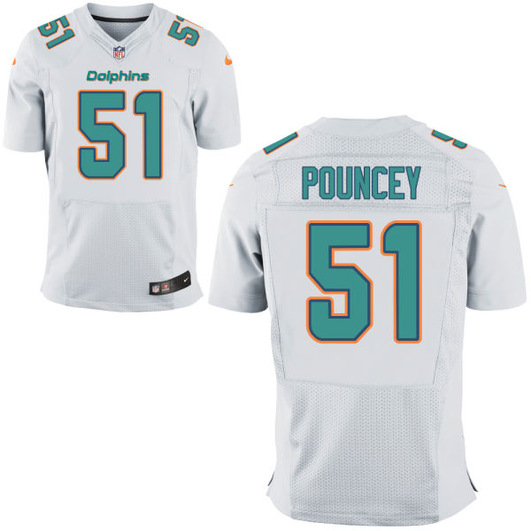 Nike Dolphins 51 Mike Pouncey White Elite Jersey