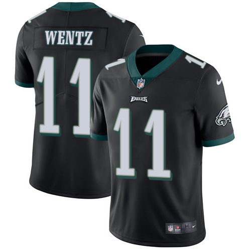 Nike Eagles #11 Carson Wentz Black Alternate Men's Stitched NFL Vapor Untouchable Limited Jersey Nike Eagles #11 Carson Wentz Black Alternate Men's Stitched NFL Vapor Untouchable Limited Jersey