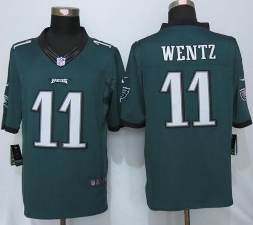 Nike Eagles #11 Carson Wentz Midnight Green Team Color Men's Stitched NFL New Limited Jersey Nike Eagles #11 Carson Wentz Midnight Green Team Color Men's Stitched NFL New Limited Jersey