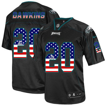 Nike Eagles #20 Brian Dawkins Black Men's Stitched NFL Elite USA Flag Fashion Jersey Nike Eagles #20 Brian Dawkins Black Men's Stitched NFL Elite USA Flag Fashion Jersey