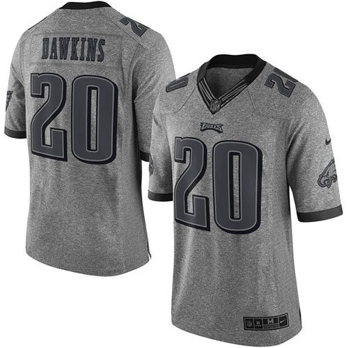 Nike Eagles #20 Brian Dawkins Gray Men's Stitched NFL Limited Gridiron Gray Jersey Nike Eagles #20 Brian Dawkins Gray Men's Stitched NFL Limited Gridiron Gray Jersey