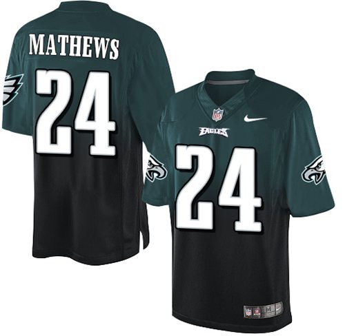 Nike Eagles #24 Ryan Mathews Midnight Green Black Men's Stitched NFL Elite Fadeaway Fashion Jersey Nike Eagles #24 Ryan Mathews Midnight Green Black Men's Stitched NFL Elite Fadeaway Fashion Jersey