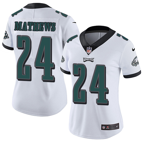 Nike Eagles #24 Ryan Mathews White Women's Stitched NFL Vapor Untouchable Limited Jersey
