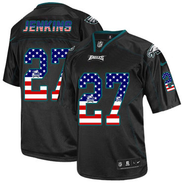 Nike Eagles #27 Malcolm Jenkins Black Men's Stitched NFL Elite USA Flag Fashion Jersey Nike Eagles #27 Malcolm Jenkins Black Men's Stitched NFL Elite USA Flag Fashion Jersey