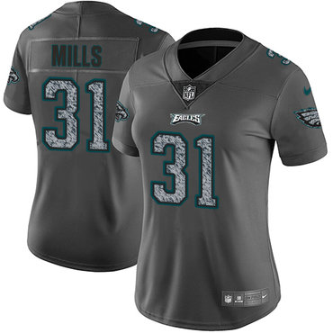 Nike Eagles #31 Jalen Mills Gray Static Women's NFL Vapor Untouchable Game Jersey