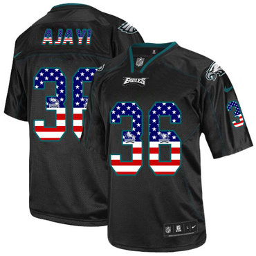 Nike Eagles #36 Jay Ajayi Black Men's Stitched NFL Elite USA Flag Fashion Jersey