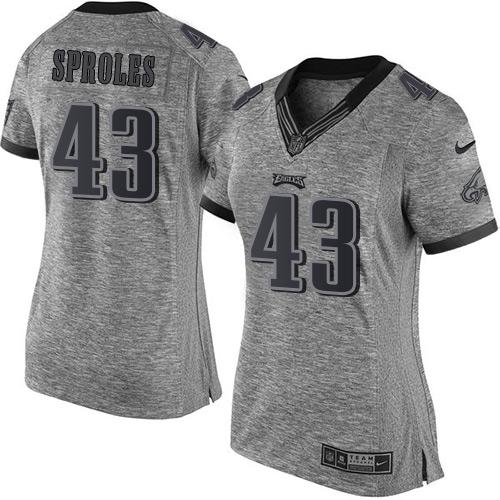 Nike Eagles #43 Darren Sproles Gray Women's Stitched NFL Limited Gridiron Gray Jersey