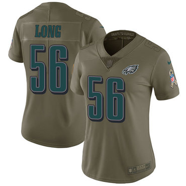 Nike Eagles #56 Chris Long Olive Women's Stitched NFL Limited 2017 Salute to Service Jersey