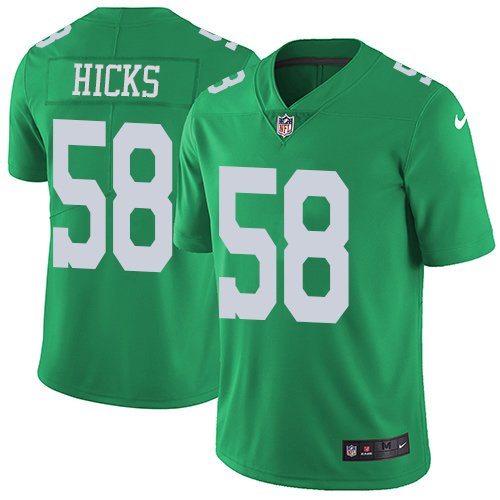 Nike Eagles #58 Jordan Hicks Green Men's Stitched NFL Limited Rush Jersey