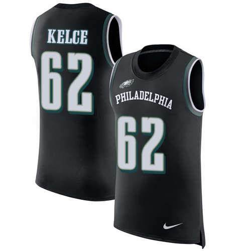 Nike Eagles #62 Jason Kelce Black Alternate Men's Stitched NFL Limited Rush Tank Top Jersey