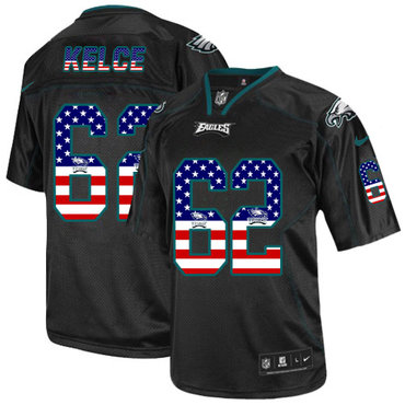 Nike Eagles #62 Jason Kelce Black Men's Stitched NFL Elite USA Flag Fashion Jersey Nike Eagles #62 Jason Kelce Black Men's Stitched NFL Elite USA Flag Fashion Jersey