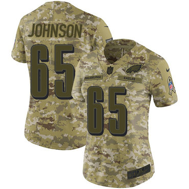 Nike Eagles #65 Lane Johnson Camo Women's Stitched NFL Limited 2018 Salute to Service Jersey Nike Eagles #65 Lane Johnson Camo Women's Stitched NFL Limited 2018 Salute to Service Jersey