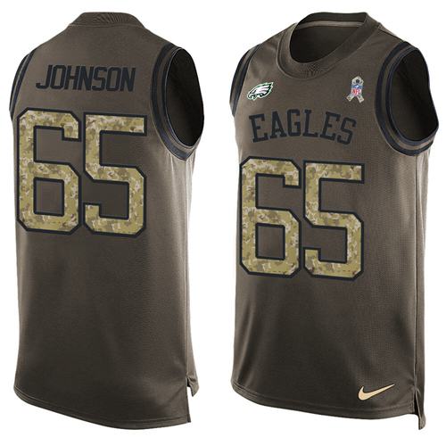 Nike Eagles #65 Lane Johnson Green Men's Stitched NFL Limited Salute To Service Tank Top Jersey Nike Eagles #65 Lane Johnson Green Men's Stitched NFL Limited Salute To Service Tank Top Jersey